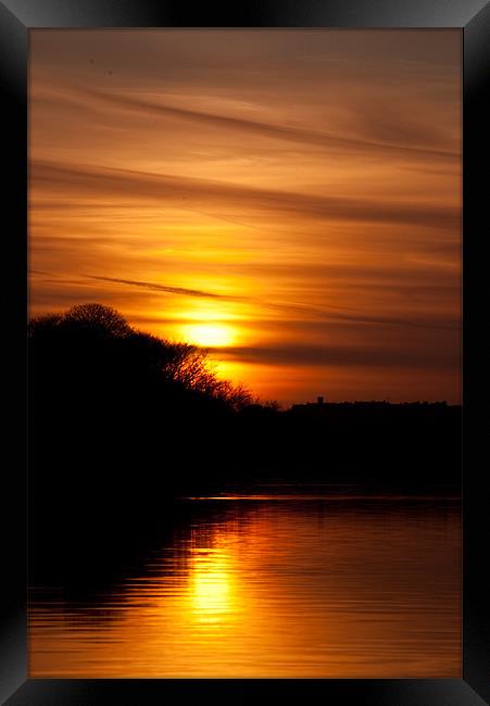 Golden Sunset over Dovestones Framed Print by Jeni Harney
