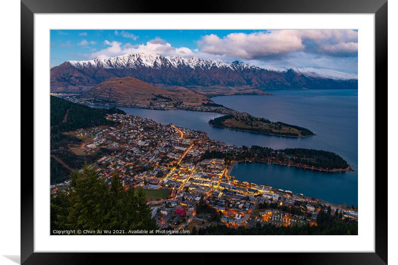 Buy Framed Mounted Prints of Sunset view of Queenstown in winter, New Zealand by Chun Ju Wu