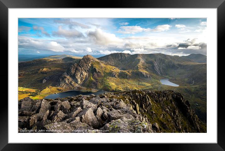 Tryfan and the Glyders Framed Mounted Print by John Henderson