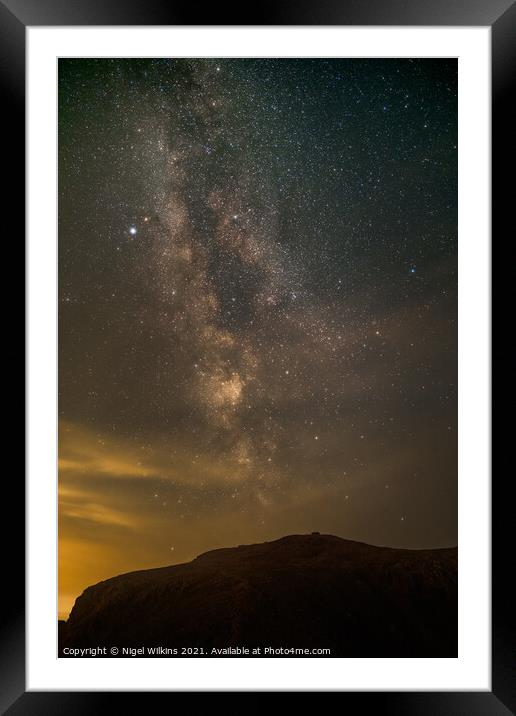 Milky Way over Scafell Pike Framed Mounted Print by Nigel Wilkins