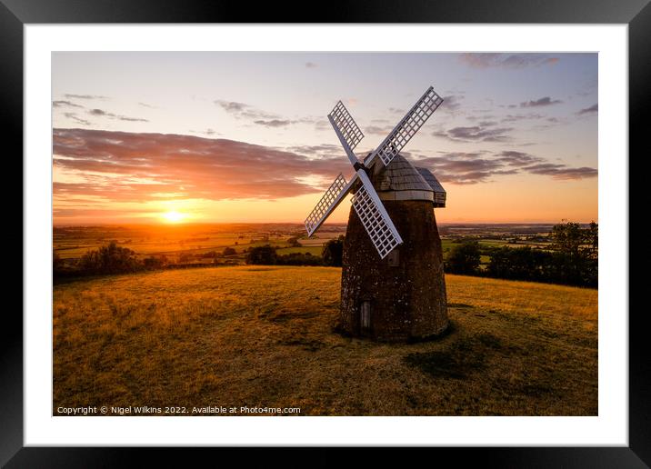 Tysoe Windmill Sunset Framed Mounted Print by Nigel Wilkins