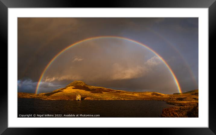Double Rainbow - Lake District Framed Mounted Print by Nigel Wilkins