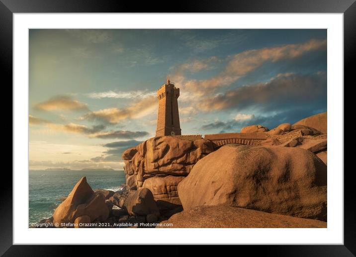Ploumanac'h lighthouse, Brittany Framed Mounted Print by Stefano Orazzini