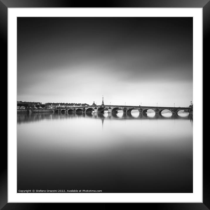 Jacques Gabriel bridge, Loire river. Blois, France Framed Mounted Print by Stefano Orazzini