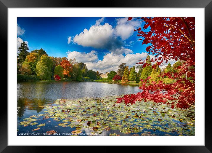 Autumn Colour at Sheffield Park Sussex Framed Mounted Print by John Gilham