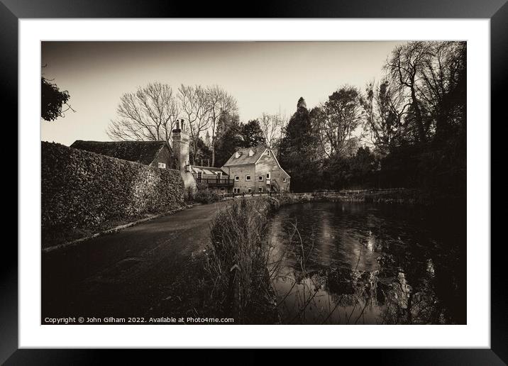 Mill Pond - Wateringbury Kent Framed Mounted Print by John Gilham