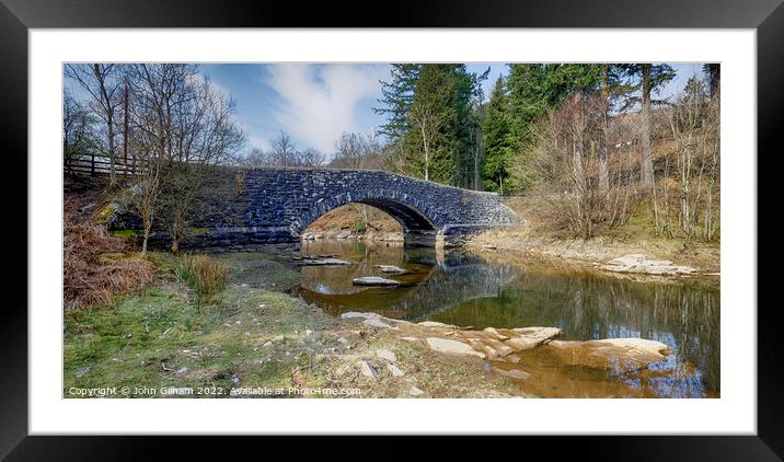 Single Arch Stone Bridge in Elan Valley Wales Framed Mounted Print by John Gilham