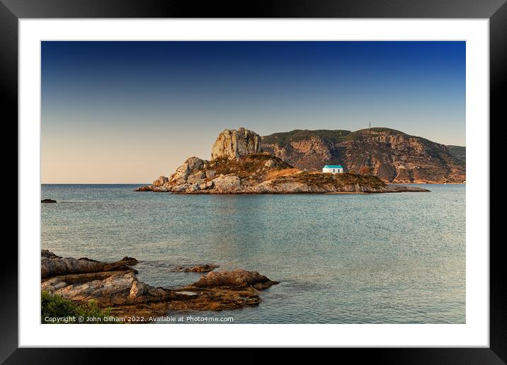 Kastri Islet - The Island of Kos Greece Framed Mounted Print by John Gilham