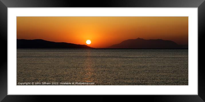 Sunrise - Kos Greece Framed Mounted Print by John Gilham