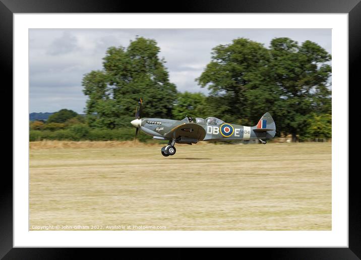 Spitfire Elizabeth - Headcorn Aerodrome Kent Framed Mounted Print by John Gilham