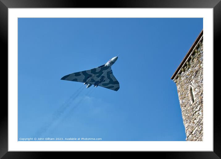 Vulcan XH558 bomber over Reculver Towers 11th Octo Framed Mounted Print by John Gilham