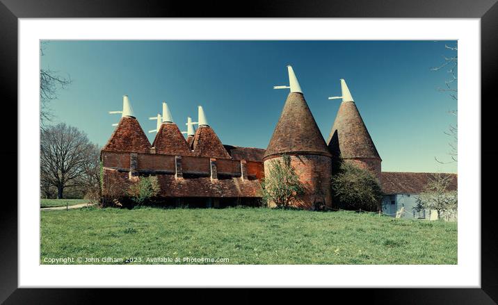 Kent Oast Houses in The Garden of England Framed Mounted Print by John Gilham