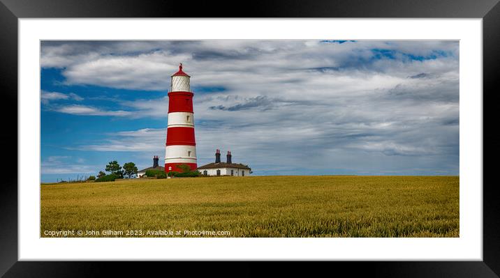 Happisburgh Lighthouse North Norfolk UK Framed Mounted Print by John Gilham