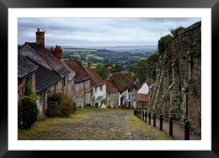 Gold Hill or Hovis Hill Shaftesbury Dorset England UK Framed Mounted Print by John Gilham