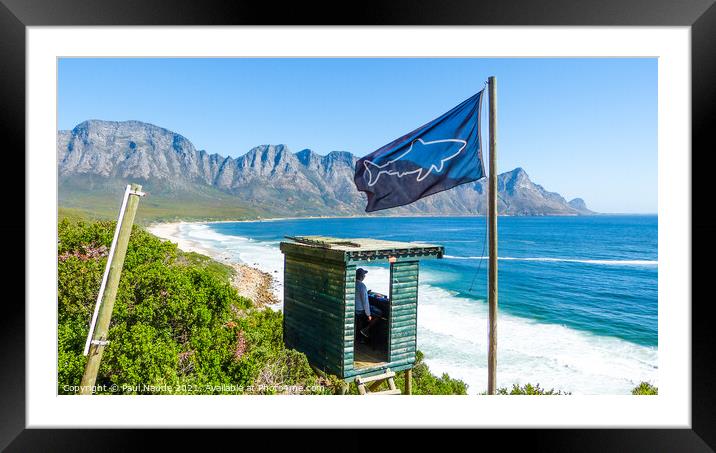 Muizenberg shark lookout hut Table bay Cape Town  Framed Mounted Print by Paul Naude