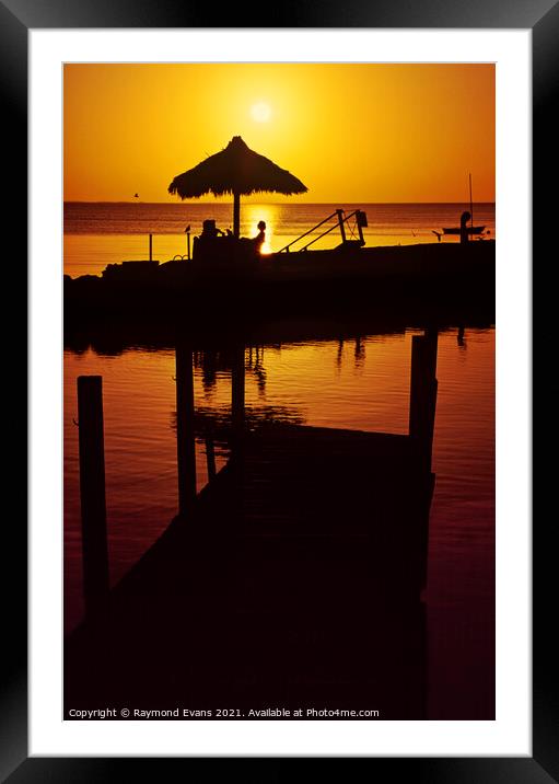 Florida Sunset couple Framed Mounted Print by Raymond Evans