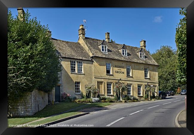 Horse and Groom Bourton on the Hill  Framed Print by Raymond Evans