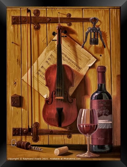 Wine and Accompaniment Framed Print by Raymond Evans