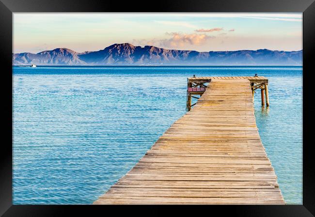 Alcudia Bay Jetty - Mallorca Island, Spain. Framed Print by Alex Winter