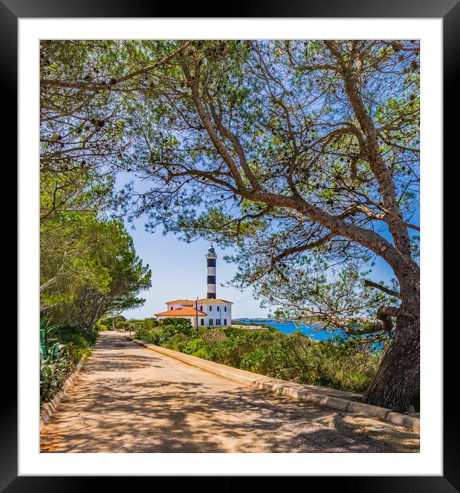 Porto Colom lighthouse  Framed Mounted Print by Alex Winter