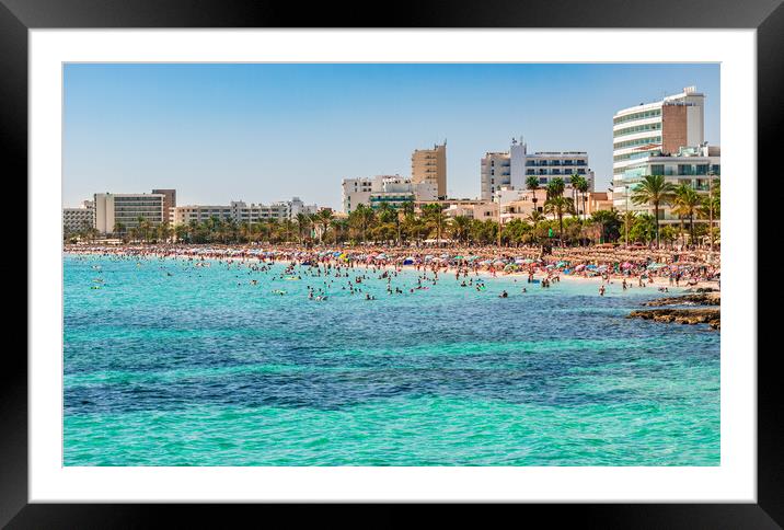Tourist resort of Cala Millor beach Framed Mounted Print by Alex Winter