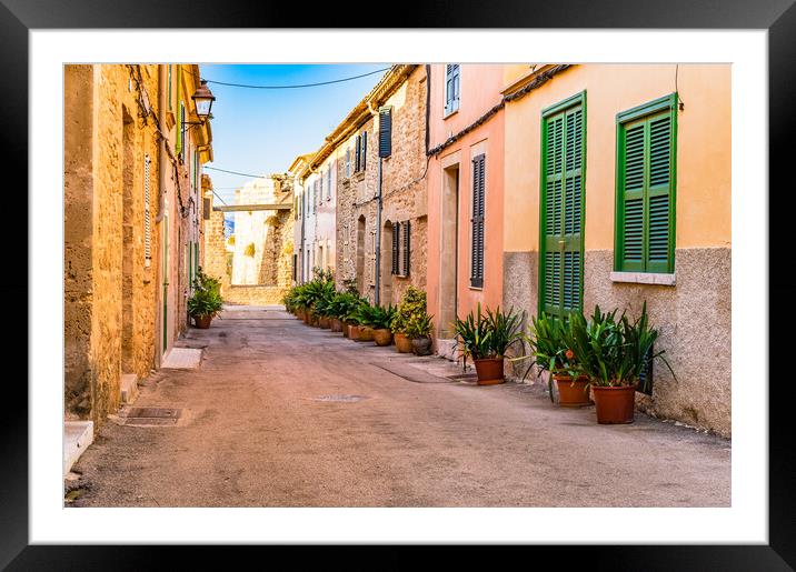 Spain Alcudia Mallorca Outdoor street Framed Mounted Print by Alex Winter
