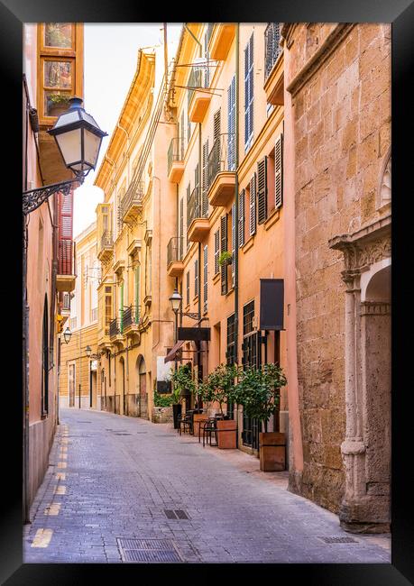 Street at the old town of Palma de Mallorca Framed Print by Alex Winter