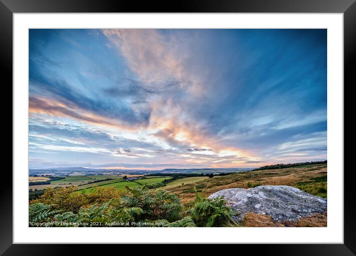 Cheviot blue sunset Framed Mounted Print by Lee Kershaw