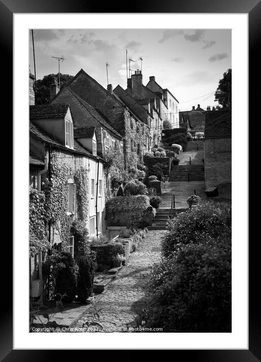 Chipping Steps in Tetbury, Cotswolds. Framed Mounted Print by Chris Rose