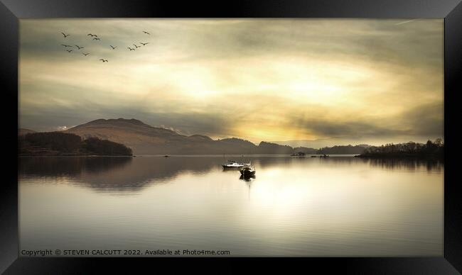 Sailing Boats On Loch Lomond Framed Print by STEVEN CALCUTT