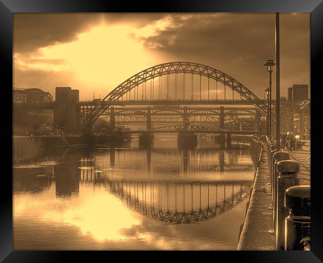 Sepia Tyne Framed Print by George Young