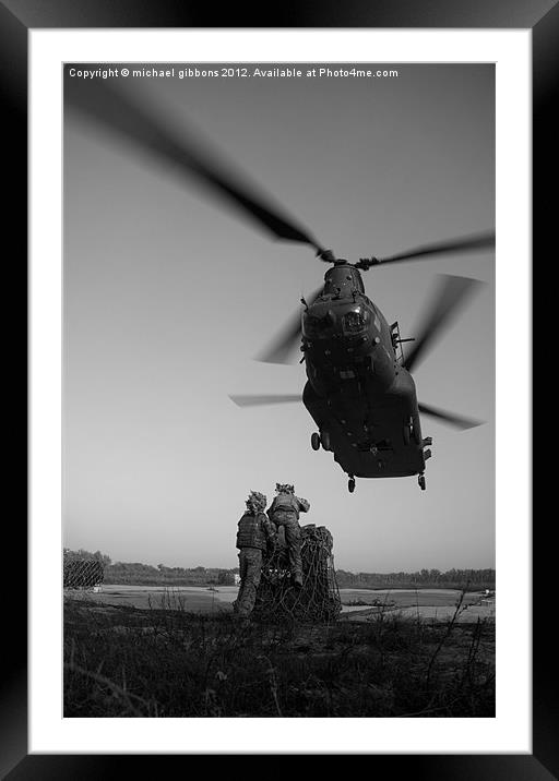 chinook helicopter Framed Mounted Print by mick gibbons