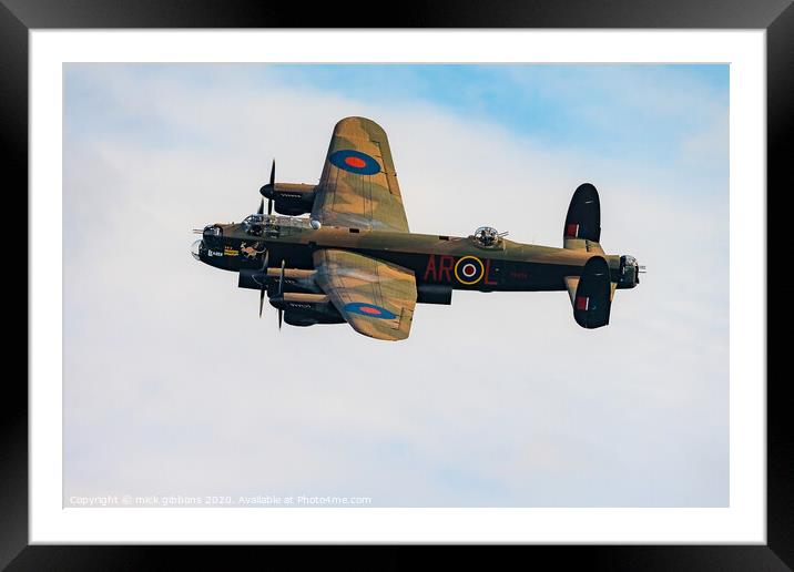 Lancaster Bomber  Framed Mounted Print by mick gibbons