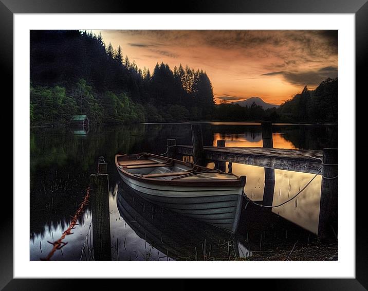 Golden Sunset over Loch Ard Framed Mounted Print by Aj’s Images