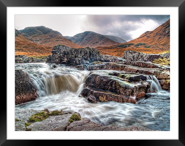 Waterfall On The River Etive Framed Mounted Print by Aj’s Images