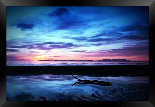 Sunset Over Troon Beach Framed Print by Finan Fine Art Prints