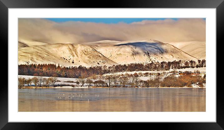 Snow Over The Ochil Hills, Scotland. Framed Mounted Print by Aj’s Images