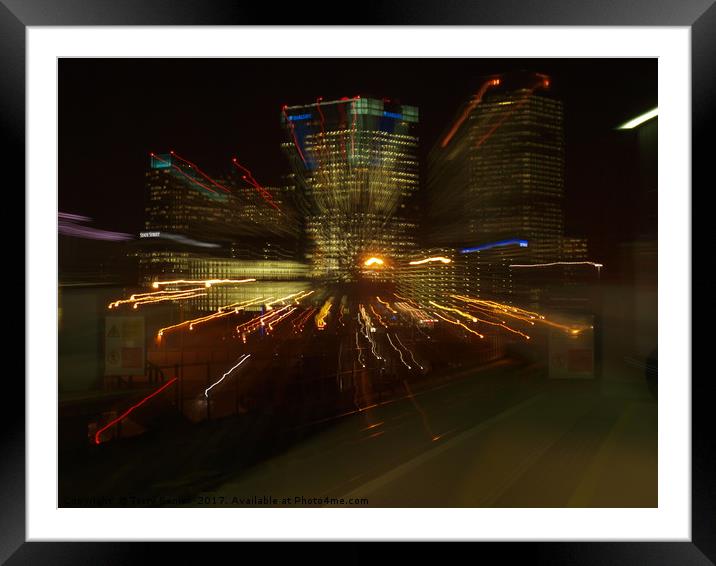 Financial Boom London at Night   Framed Mounted Print by Terry Senior