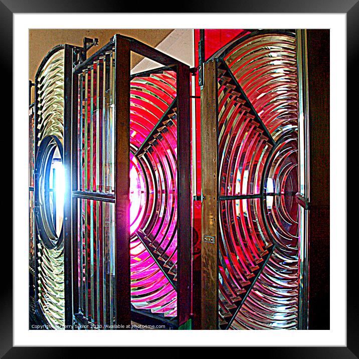 The Fresnel lens is used particularly in lighthouses. Framed Mounted Print by Terry Senior