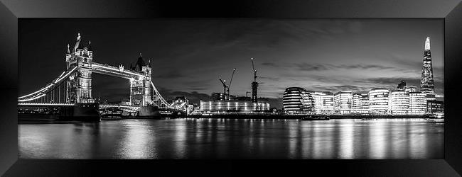 London Panoramic Black and White Framed Print by Oxon Images