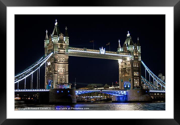 Tower Bridge at night Framed Mounted Print by Howard Corlett