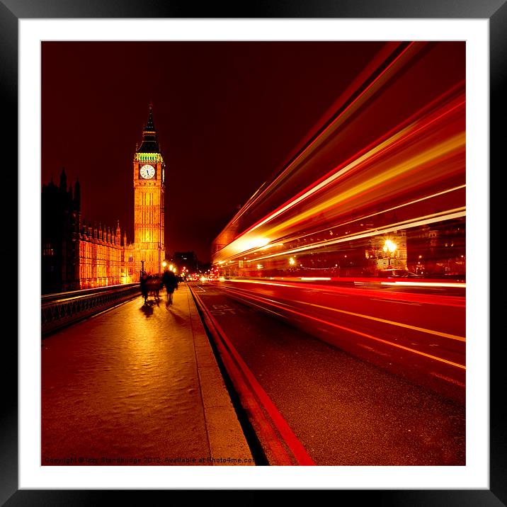London Bus to Big Ben Framed Mounted Print by Izzy Standbridge