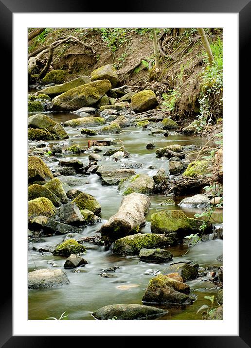 Flowing Water 3 Framed Mounted Print by Mohit Joshi