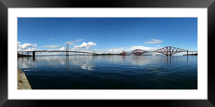 Forth road and rail bridges Framed Mounted Print by Tony Bates