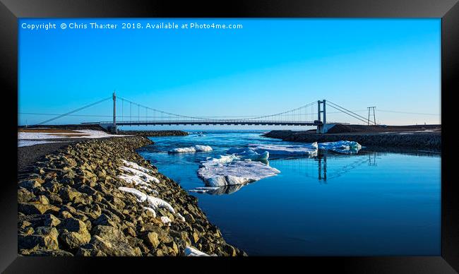 Majestic Ice Bridge in Iceland Framed Print by Chris Thaxter