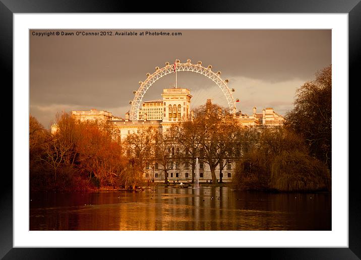 St. James's Park and the London Eye Framed Mounted Print by Dawn O'Connor