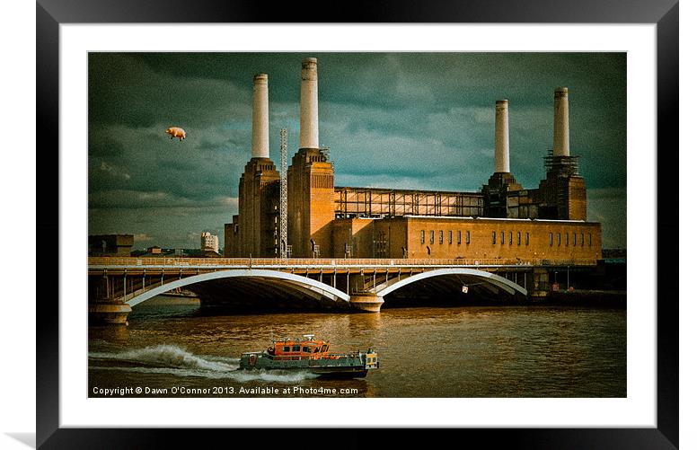 Buy Framed Mounted Prints of Pink Floyd Pig at Battersea by Dawn O'Connor