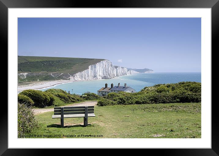 Seven Sisters Cuckmere Haven Sussex Framed Mounted Print by Jim Hellier