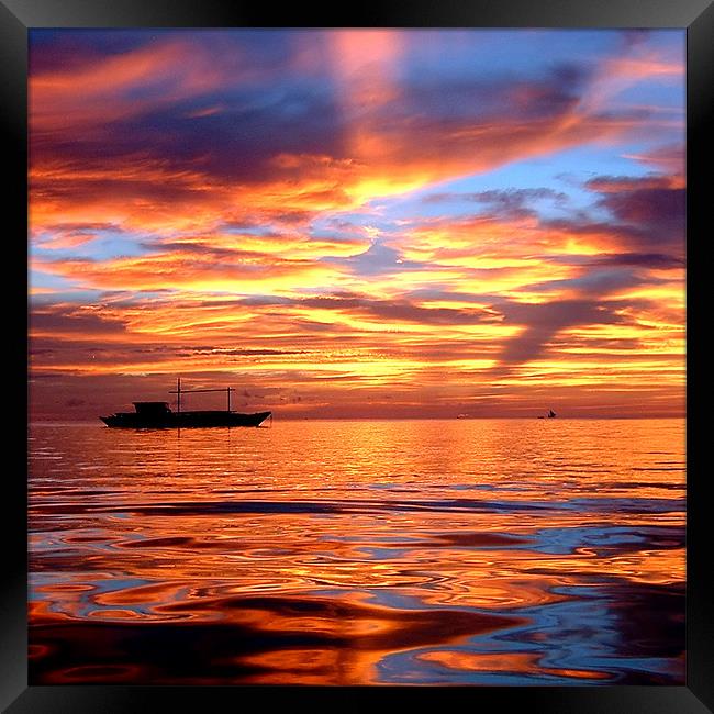 Beautiful Sunset Boracay Framed Print by Serena Bowles
