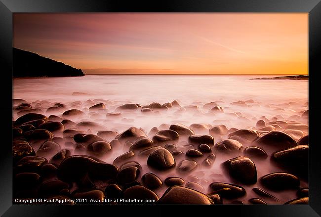 Cullernose Point - Northumberland, sunrise. Framed Print by Paul Appleby